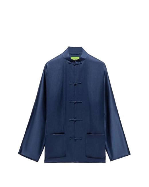 Shanghai Tang Blue Silk Jacket for men