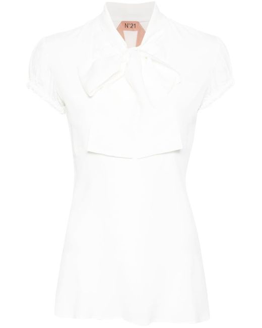 Blusa con manga farol N°21 de color White