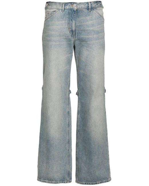 Courreges Blue Weite High-Rise-Jeans