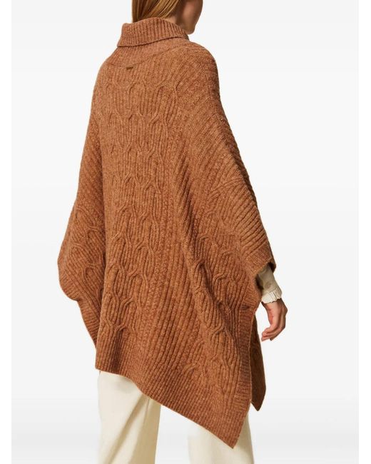 Twinset Brown Knitted Cape