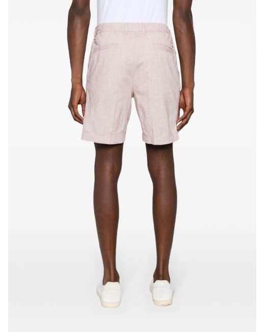 Drawstring linen-blend shorts Boss de hombre de color Pink