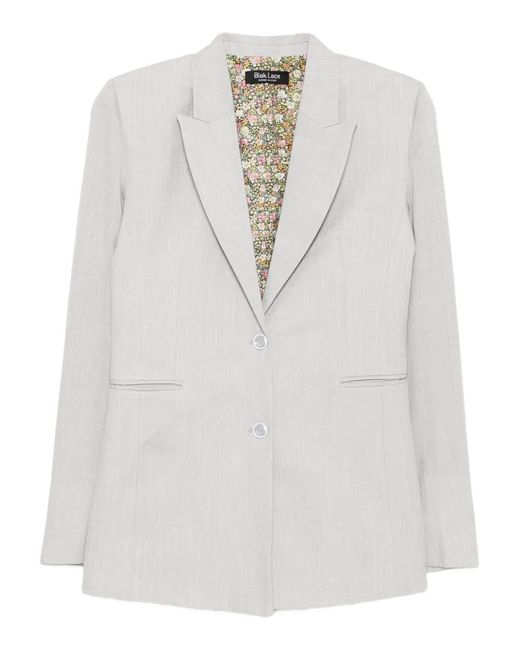 BLAKLACE White Single-Breasted Blazer