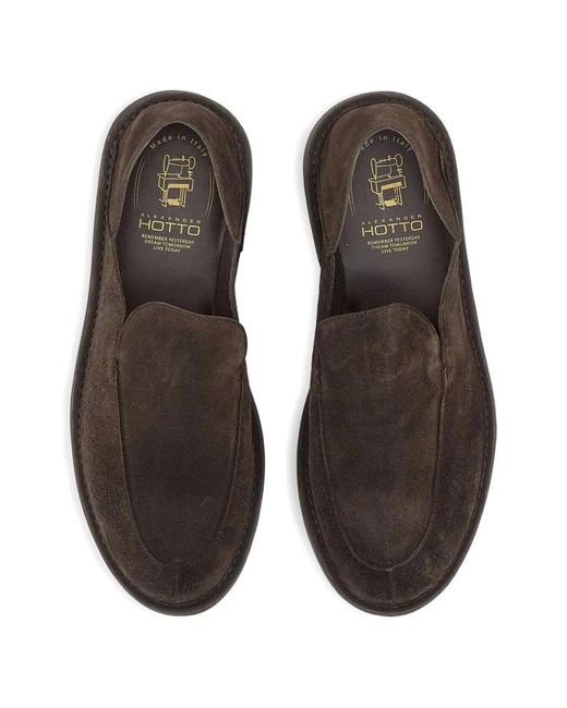 Alexander Hotto Brown Heel Loafers for men