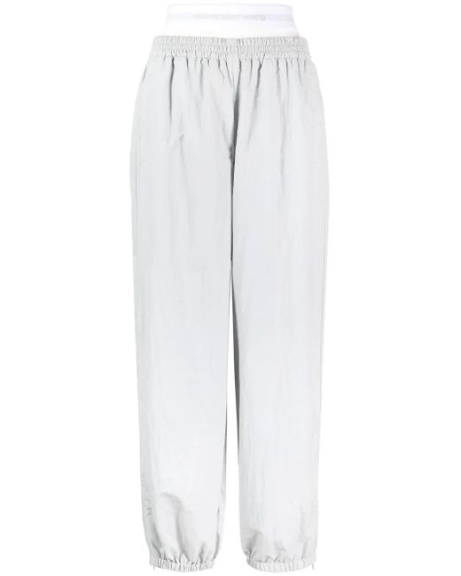 Alexander Wang White Layered-Design Track Pants