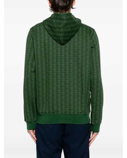 Lacoste Green Logo-Patch Hoodie for men