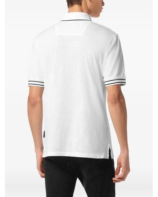 Philipp Plein Poloshirt mit Logo-Schild in White für Herren