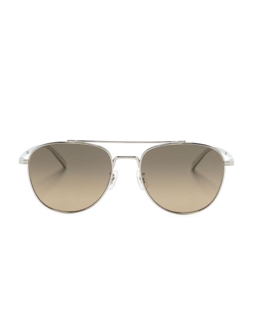 Oliver Peoples Metallic Rivetti Pilot-frame Sunglasses for men