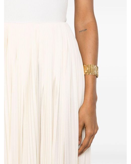 Jupe longue à design plissé Saint Laurent en coloris White