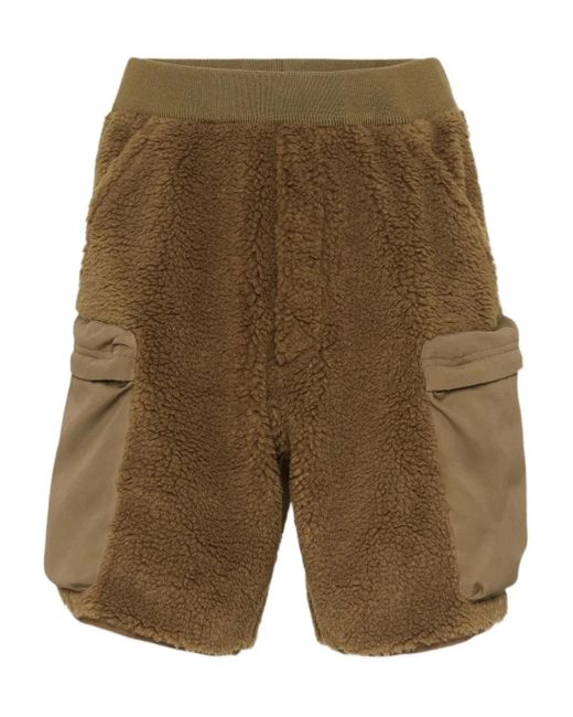 DSquared² Green Fleece-Texture Shorts for men