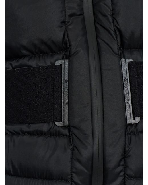 Moncler Black Belted-Waist Padded Jacket
