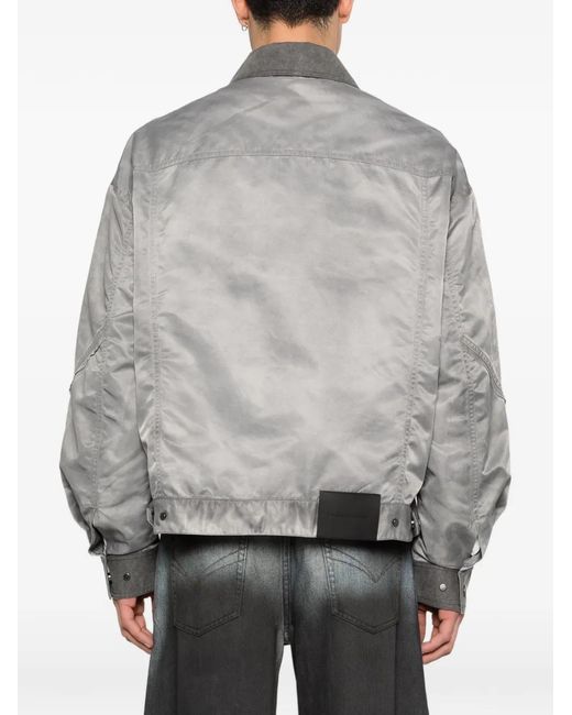 Feng Chen Wang Gray Button-Detail Bomber Jacket for men