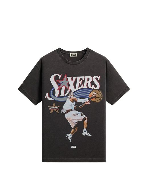 Kith Black X Nba Philadelphia 76Ers T-Shirt Allen Iverson for men