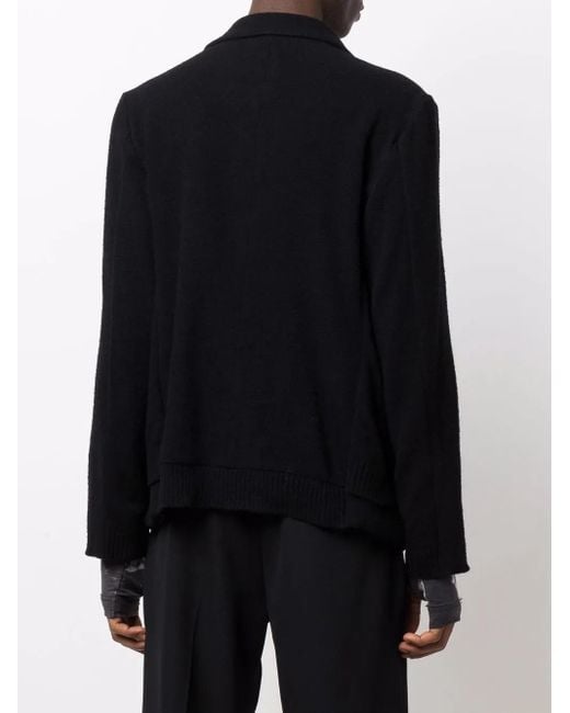 Undercover Black Single-breasted Knitted Blazer for men
