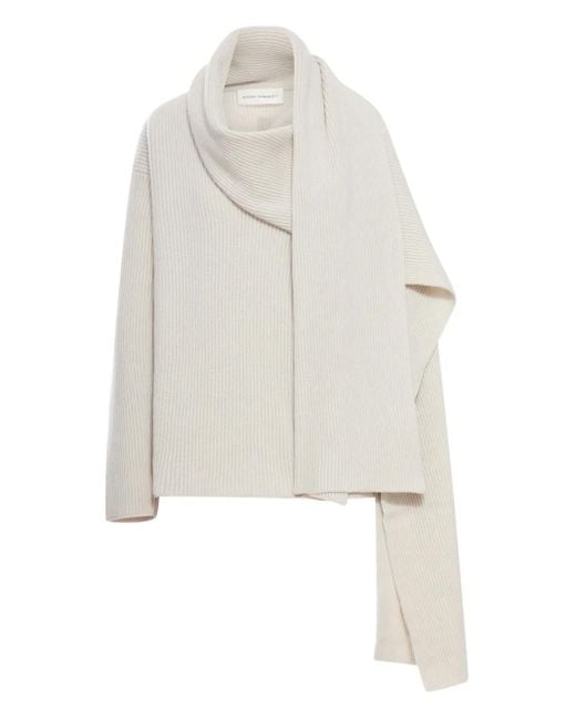 Niccolò Pasqualetti White Scarf-Detail Jumper