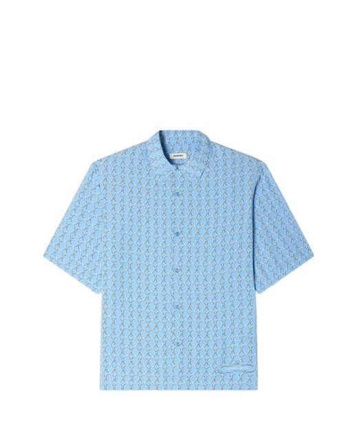 Sandro Blue Link Print Loose-Fit Shirt for men