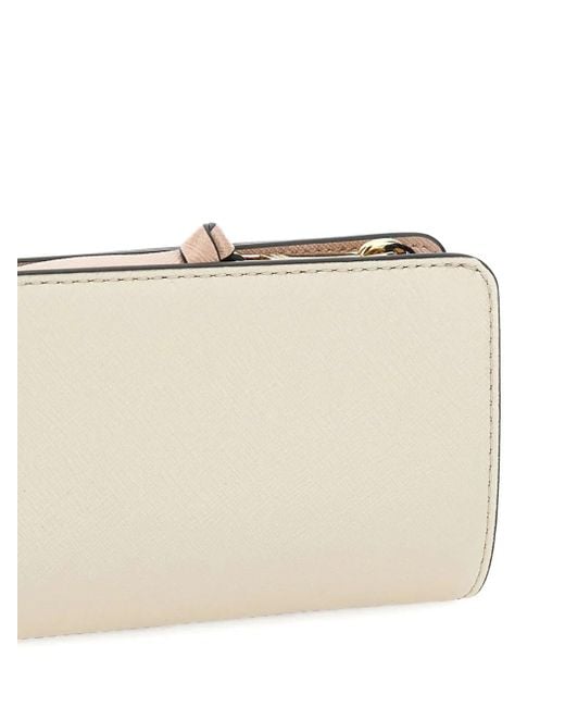 Marc Jacobs Natural Compact Portemonnaie aus Leder