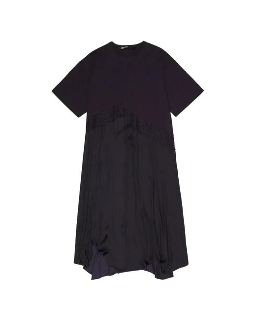 Bimba Y Lola Blue Lace-Detail Midi Dress