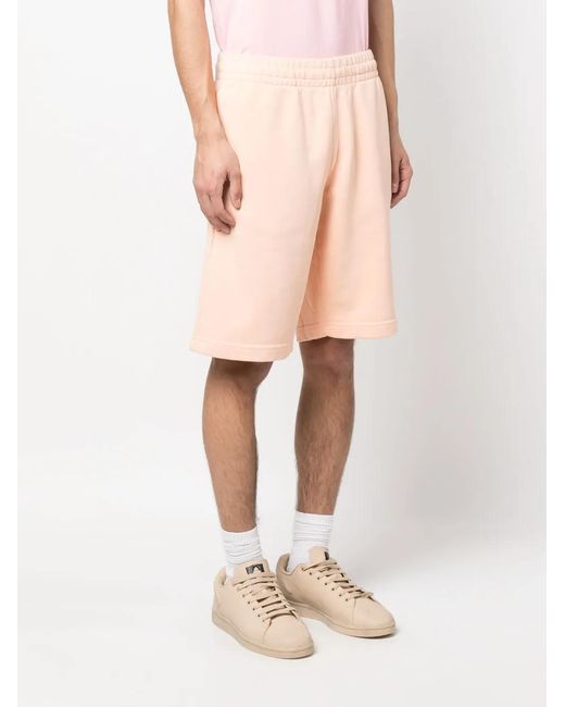 Maison Kitsuné Natural Fox-Patch Cotton Shorts for men