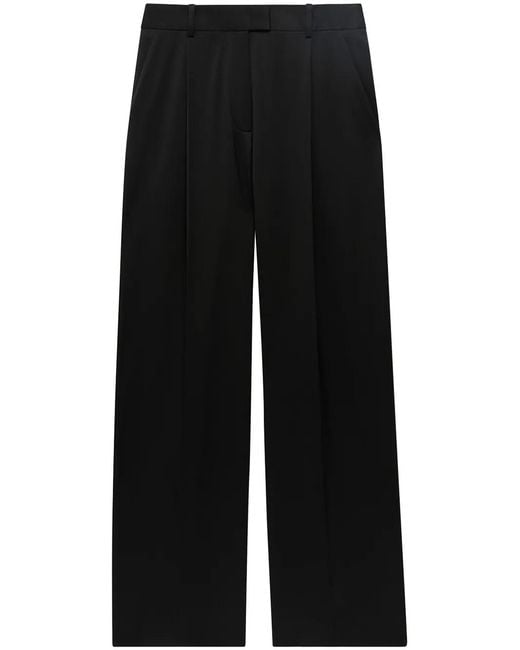 Another Tomorrow Black Relaxed Wide Leg Pant