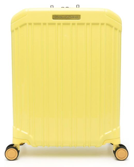 メンズ Piquadro ロゴプレート スーツケース Yellow
