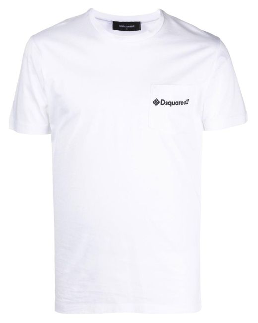 メンズ DSquared² ディースクエアード ロゴ Tシャツ White
