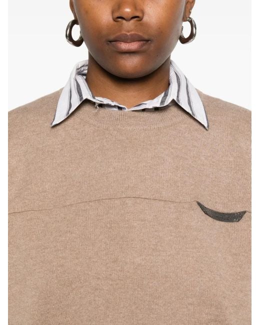 Brunello Cucinelli フェイクポケット Tシャツ Natural