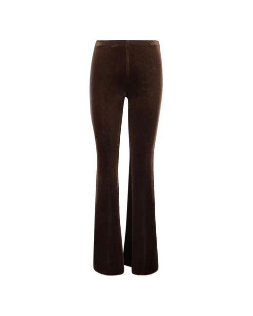 F.it Brown Velvet Flared Trousers