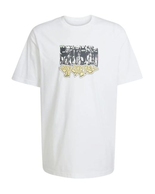 Camiseta con estampado gráfico Adidas de hombre de color White