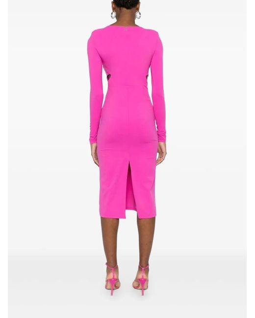 Patrizia Pepe Pink Cut-Out Midi Dress