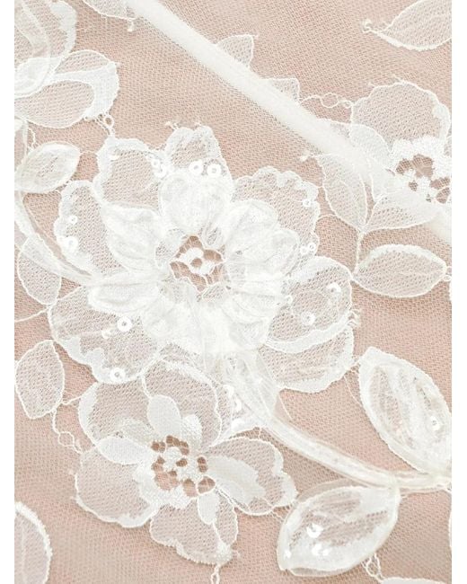Self-Portrait White Floral Lace Midi Dress