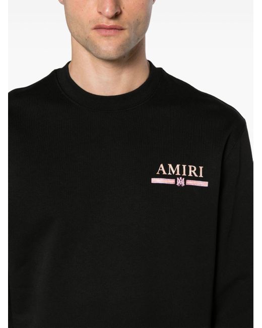 Amiri Black Watercolor Bar Cotton Sweatshirt for men