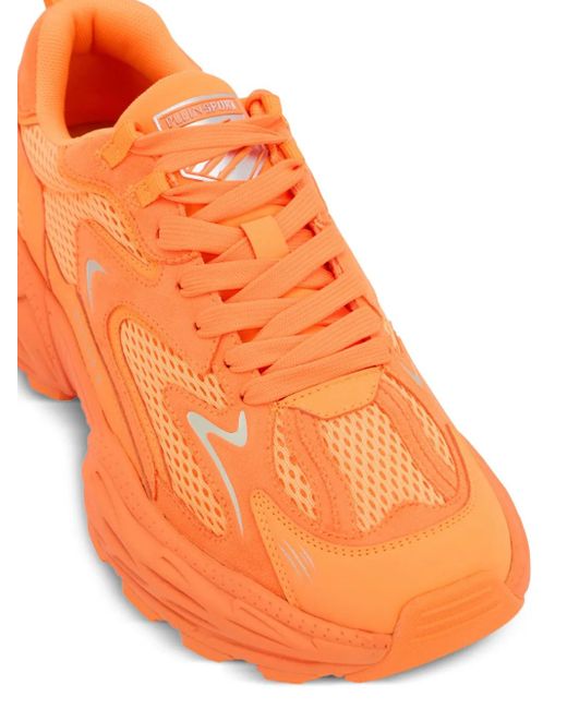 Philipp Plein Orange Pulse X Mesh Sneakers