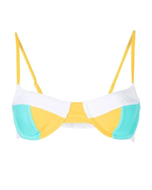 Solid & Striped Blue The Emily Colour-Block Bikini Top