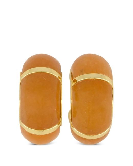 Lizzie Fortunato Orange Zellige Hoop Earrings