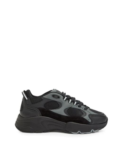 Cleens Black Pulserunner Panelled Sneakers