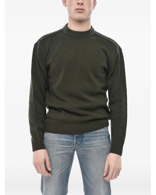 Paolo Pecora Black Heavy-Weight Crew-Neck Sweater for men