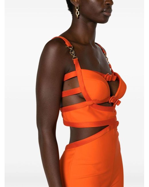 Versace Uitgesneden Jumpsuit in het Orange