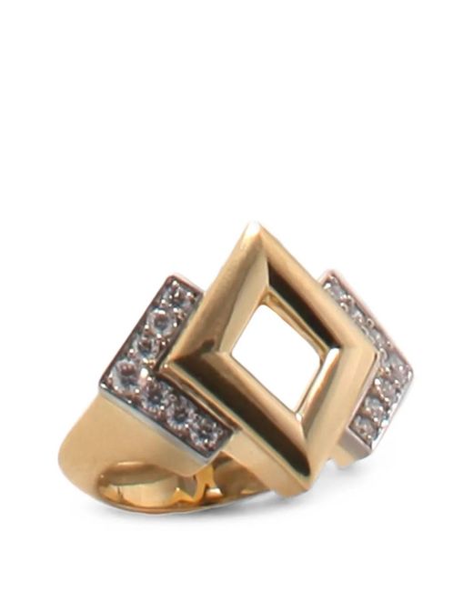 David Webb Brown Geometric Diamond Ring