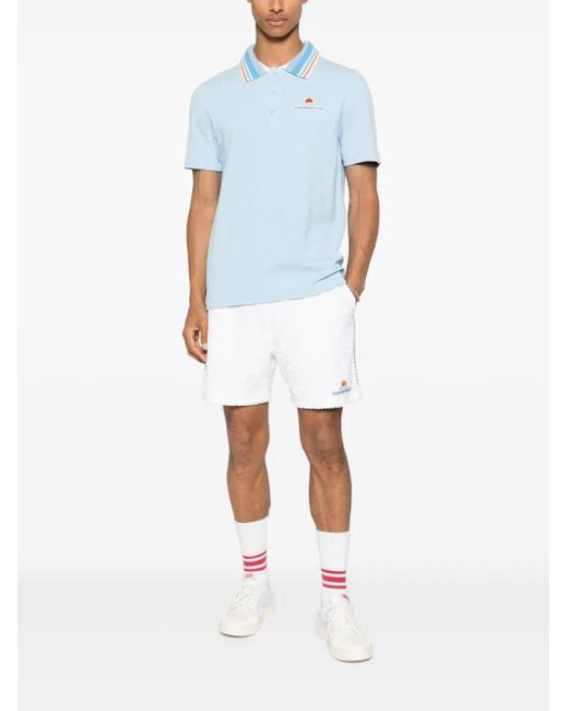 Casablanca Blue Organic-Cotton Polo Shirt for men
