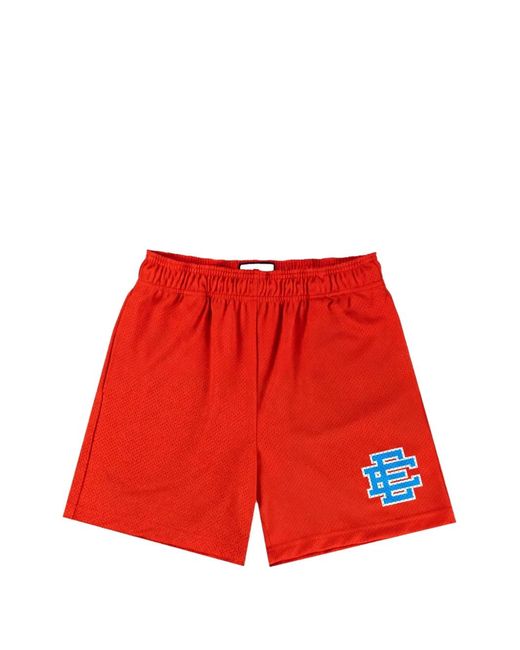 Eric Emanuel Red Ee Basic Logo-Print Shorts for men