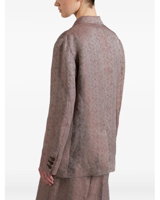 Slowear Brown Double-Breasted Herringbone Blazer