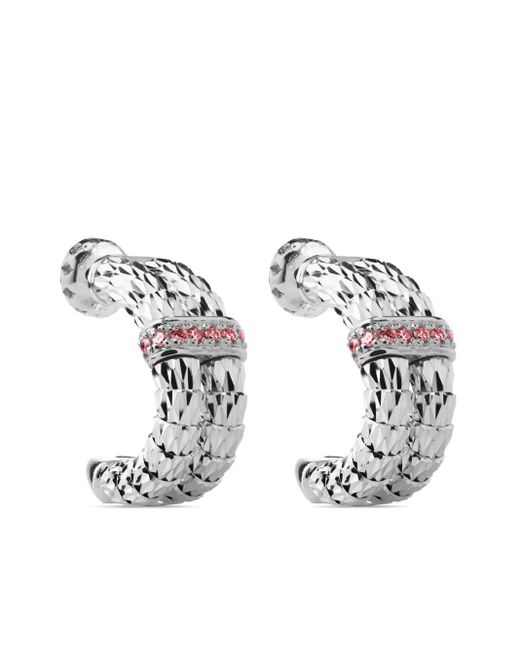 Officina Bernardi Metallic 18Kt Ophidia Ruby Hoop Earrings