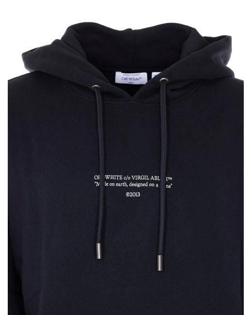 Off-White c/o Virgil Abloh Blue Statement Skate Printed Hoodie for men