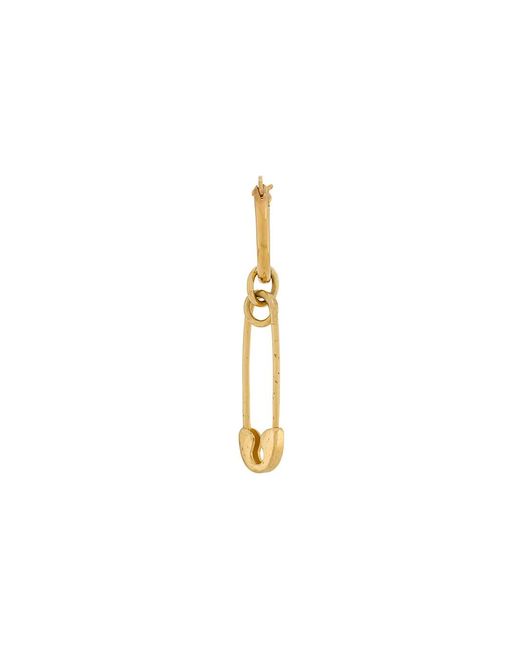 True Rocks White Safety Pin Hoop Single Earring