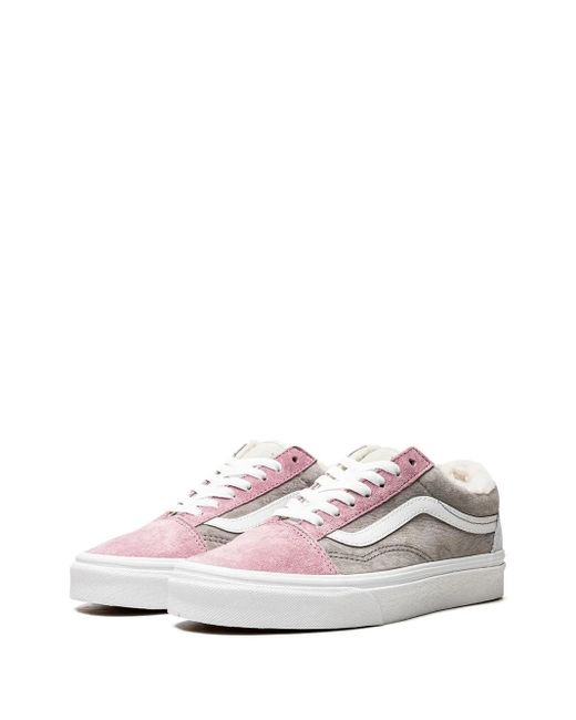 Vans White Old Skool "Pig Suede Sherpa" Sneakers