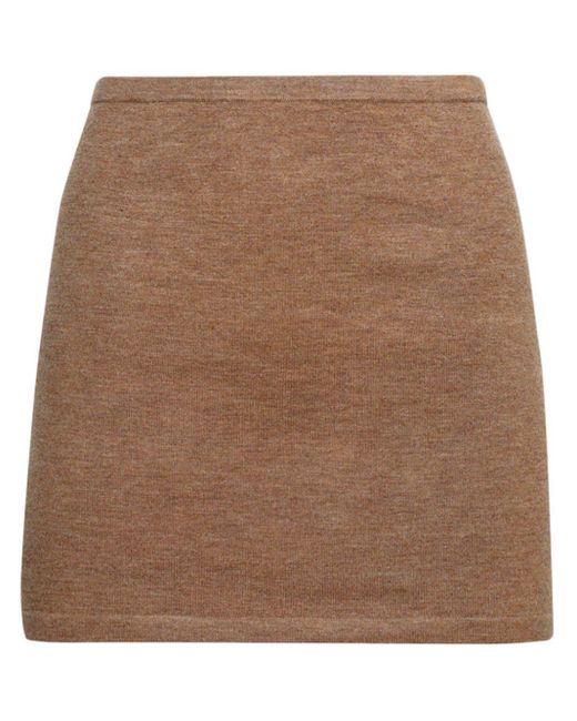 ÉTERNE Brown Luna High-waisted Cashmere Skirt