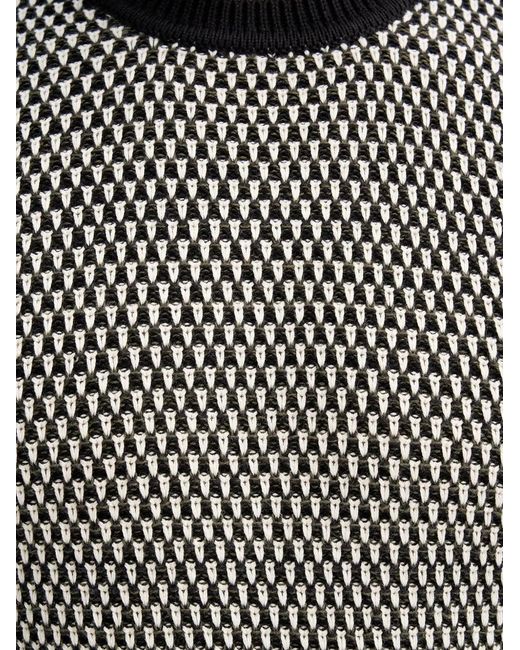 Guess Gray Patterned Crew-Neck Sweater for men