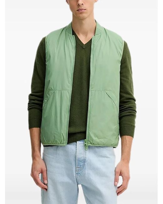 Benetton Green Zip Pocket Gilet for men
