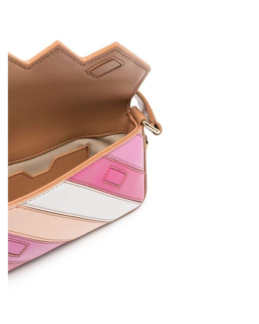 Missoni Pink Flap Wave Leather Shoulder Bag