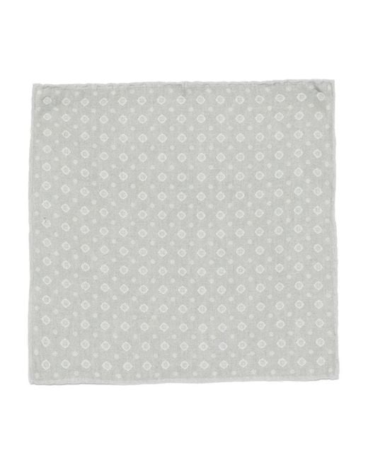 Eleventy Gray Printed Pocket Square for men